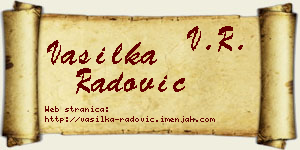 Vasilka Radović vizit kartica